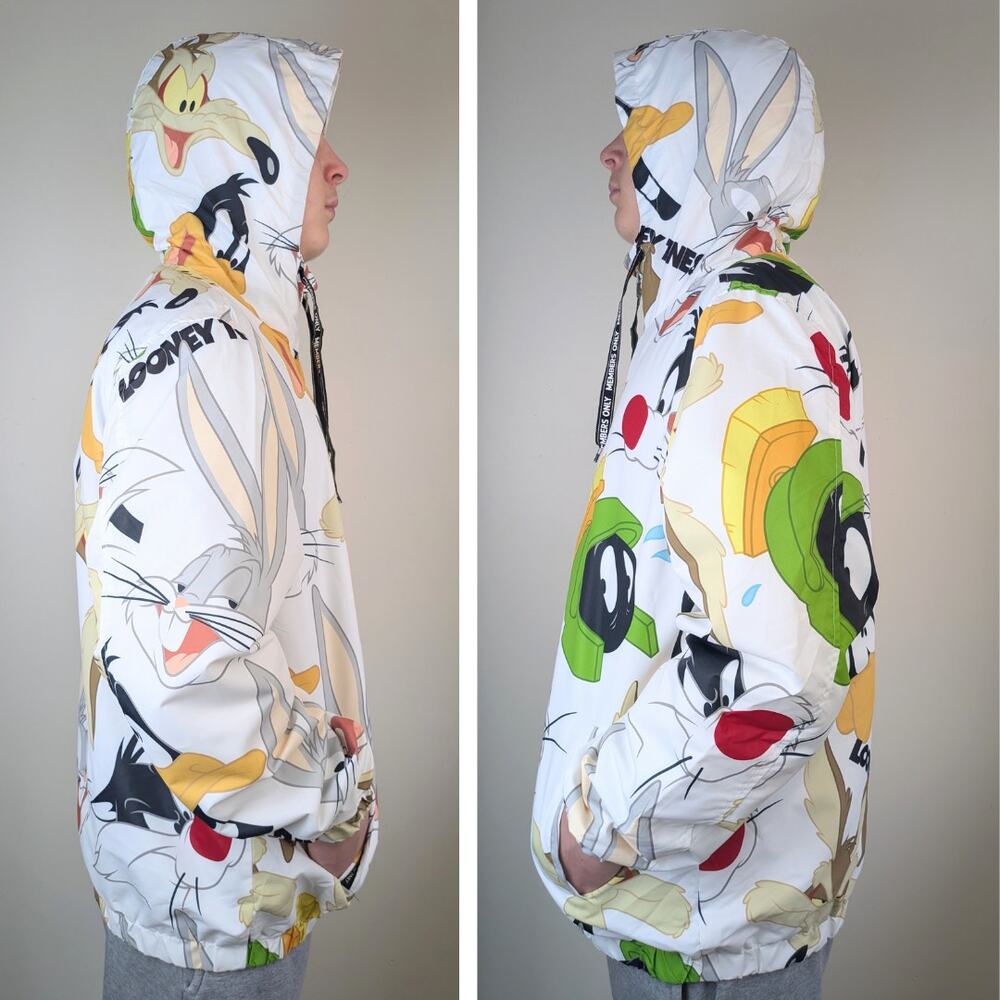 Looney Tunes Members Only Mens Jacket Windbreaker Large Multicolor Streetwear - Picture 8 of 13